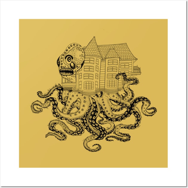 My House Squid Octopus Wall Art by BullShirtCo